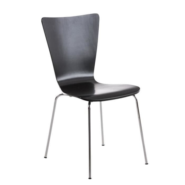 Staplingsstolar - CLP - AARON - Ergonomiskt trä - Kromat metall - Set om 4 Krom