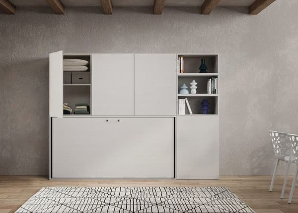 Sängskåp - Kando - Modell F - 1 säng - Vit ask - Samtida design Vit Ask