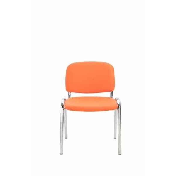 -CLP-Besöksstol Ken i konstläder med stomme i kromat metall-Array orange