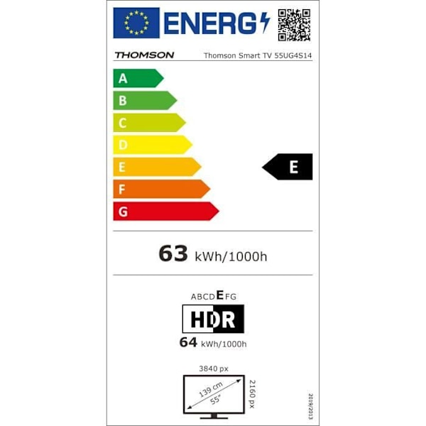 THOMSON 55UG4S14 - TV LED 55" (139 cm) - 4K UHD 3840x2160 - HDR 10 - Google TV - 2xHDMI 2.1 + 2xHDMI 2.0