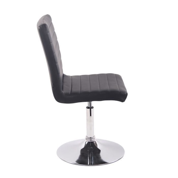 Matstol - Elvas - Syntetiskt läder - Svart - Modern design - Höjdjusterbar Svart