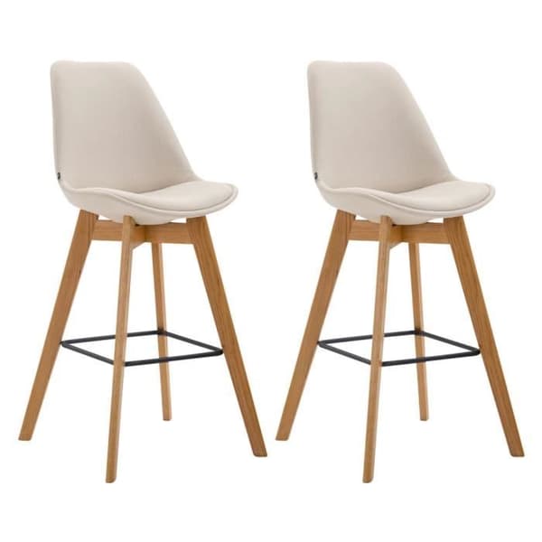 Set med 2 barstolar i tyg - CLP - Metz - Bekväm och robust - Modern design grädde