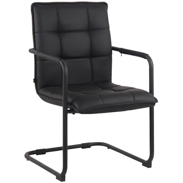 Gandia Cantilever-stol i konstläder - Svart - CLP - Modern design - Med armstöd - inomhus Svart
