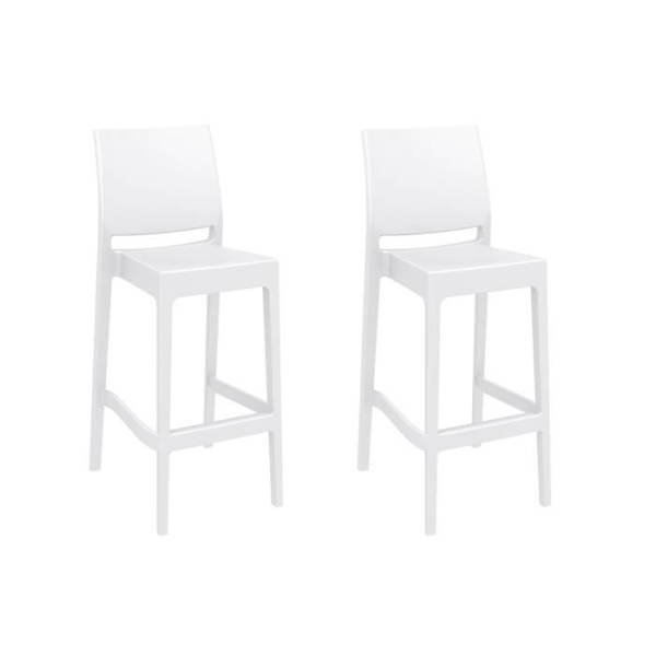 Set med 2 Barstolar - CULOZ (Vit)
