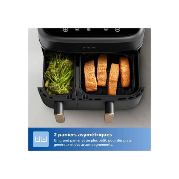 Philips Serie 3000 Luftfritös med dubbel korg vit (NA353/10) Vit