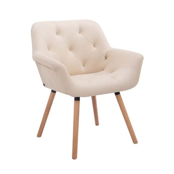 Besöksstol - CLP - Cassidy - Cream-Nature konstläder - Modern design - 1 sits Grädde-Natur