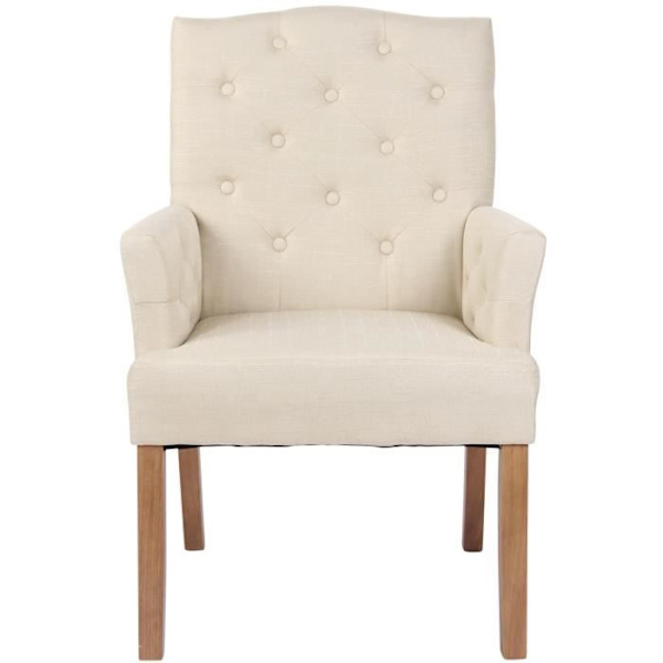 Matsalsstolar - CLP - Socker - Chesterfield Stil - Tyg - Set om 2 Grädde