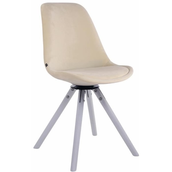 Matstol - CLP - TROYES - Beige Sammet - Vadderad - Svängbar Beige