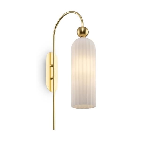 Vägglampa - Maytoni - Antic - Guld - Vitt glas - E14