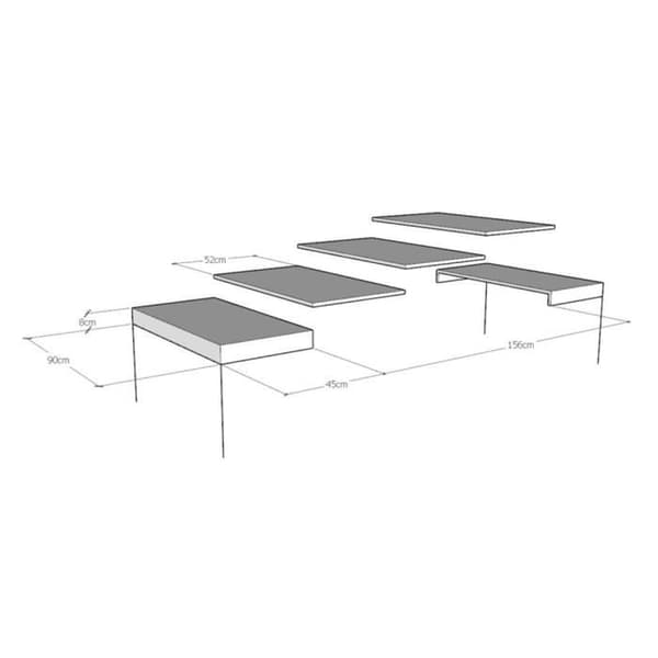 Bord NAXY - Naxy - Ask - Utsträckbar - 90x90 - 246 cm Vit