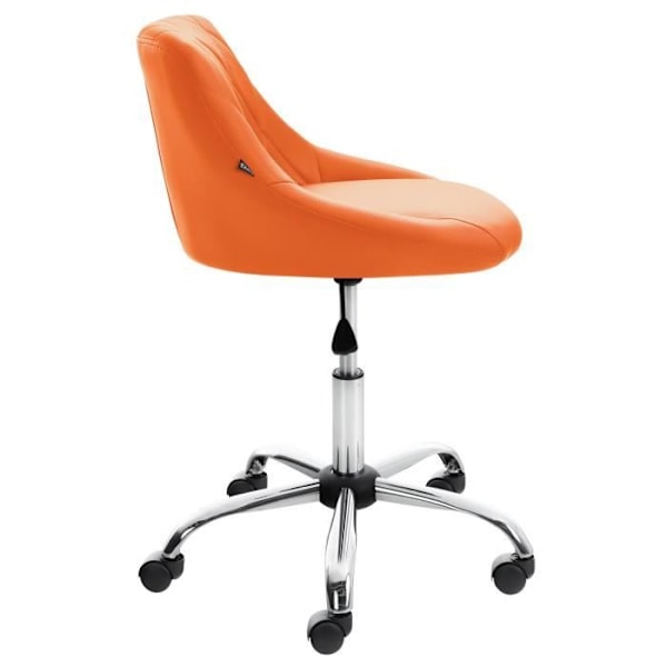 Justerbar och svängbar arbetsstol Lazio med metallfot, orange-syntetläder Orange