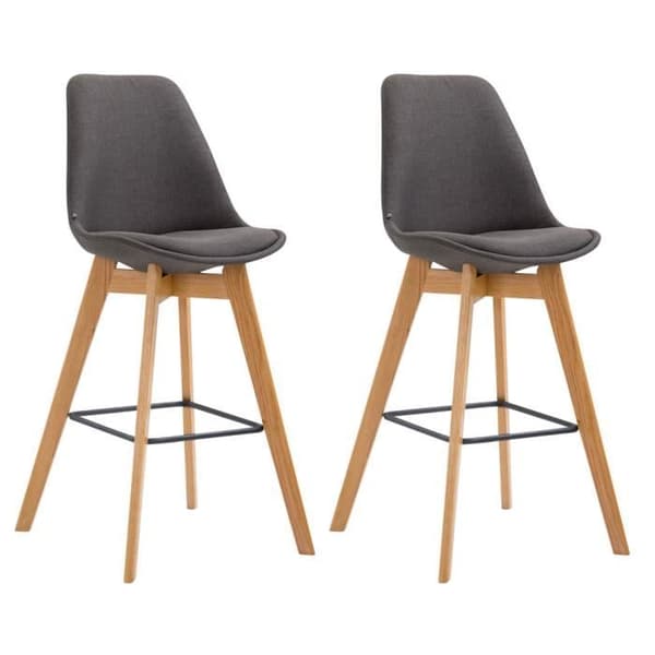 Set med 2 barstolar Metz i tyg - Mörkgrå - Natur - Dagens - Design - CLP mörkgrå