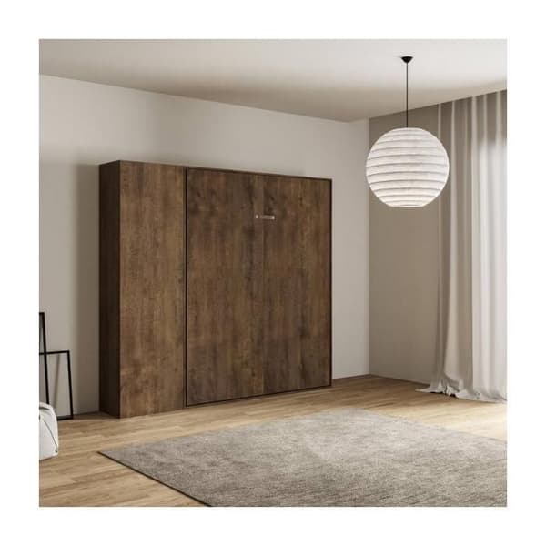 Fällbar dubbelsäng - Kentaro - Valnöt - 160x190 cm - 2 platser - Nutida VALNÖT