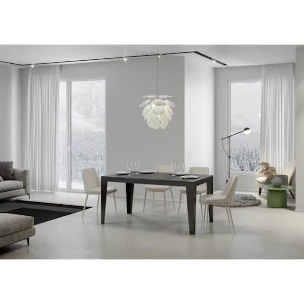 Utdragbart bord - LIBEROSHOPPING - Flame Evolution - 90x120 cm - 8 Platser - Grå Cement cement