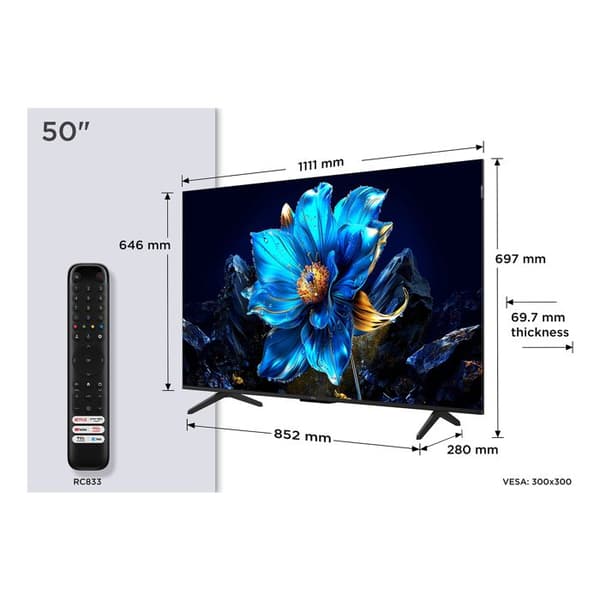 4K QLED TV - TCL - 50P79K - 126 cm - Quad Core processor - Netflix-kompatibel
