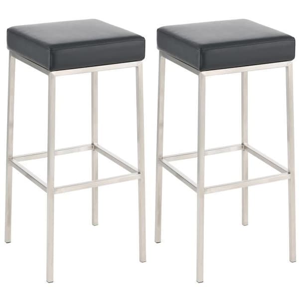 -CLP-Lot de 2 barstolar Montréal 85 Syntetläder-Array svart
