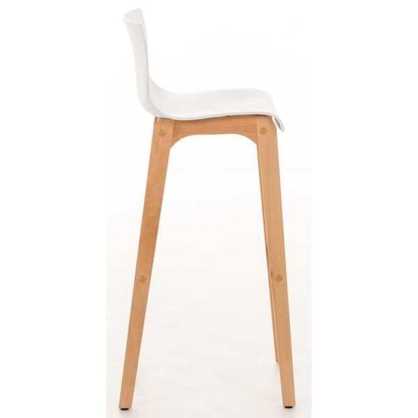 -CLP-Set med 2 barstolar Hover i plast med fyra ben i Natura-Array Vit