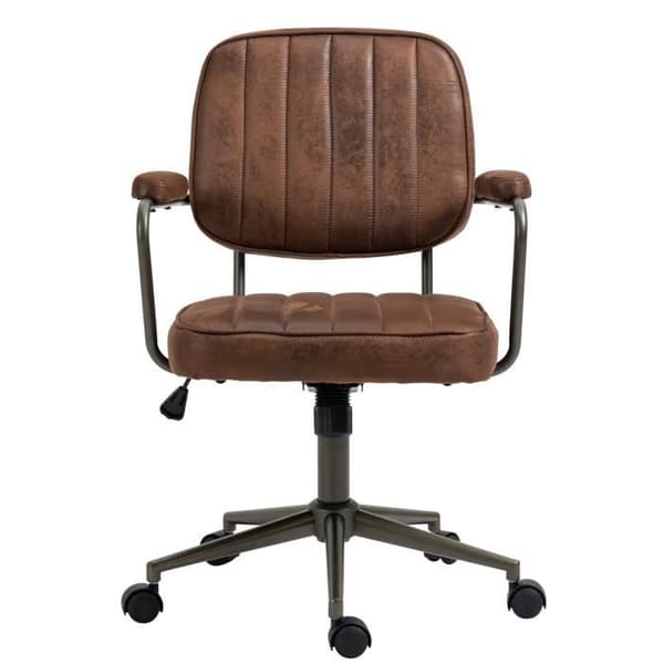 -CLP-Retro Natrona kontorsstol i justerbart och svängbart konstläder-Array cognac