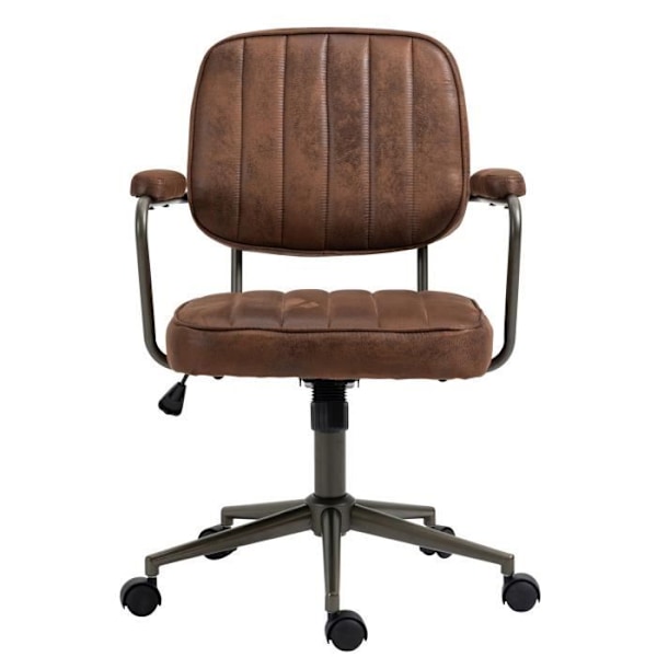 Retro Kontorsstol Natrona - CLP - Kognac - Höjdjusterbar - Med armstöd - Med hjul Cognac