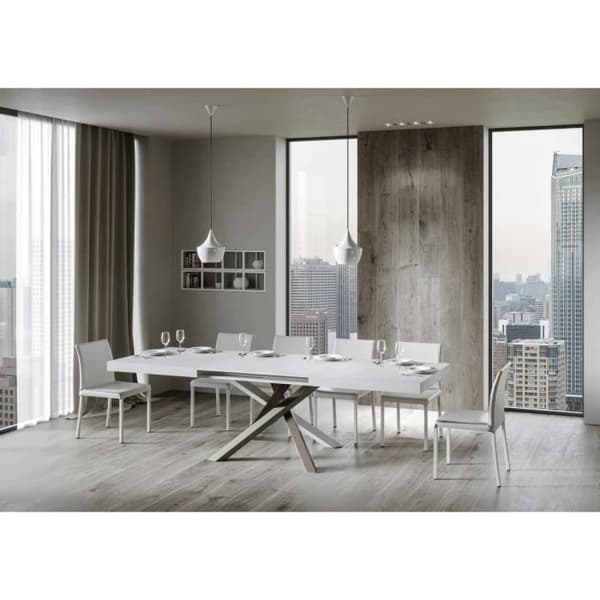 Utdragbart bord - Volantis - 90x160/420 cm - White Ash - 4/C Vit