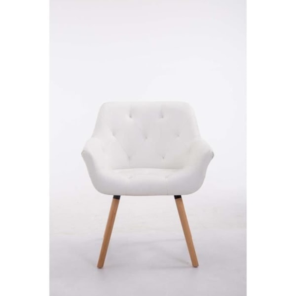 Besöksstol - CLP - Cassidy - Imiterat läder - Vit - Med armstöd - Modern design Vit