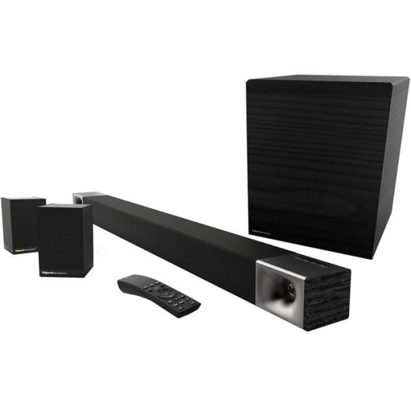 Klipsch Cinema 600 5.1 - 5.1 set - 600 Watt - Dolby Audio - Virtuellt surroundljud - Trådlös subwoofer - HDMI ARC - Blu