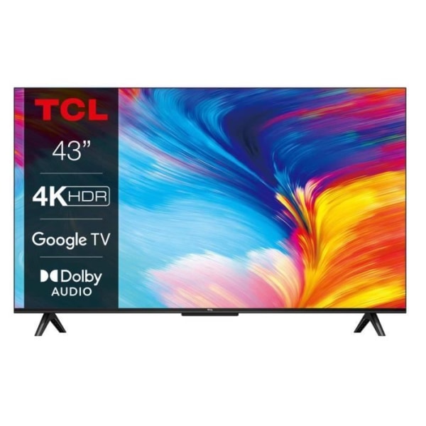 TCL 43P635 QLED Smart TV 43" Ultra HD 4K, Google TV, HDR, HDMI 2.1, Wi-Fi, Bluetooth, röststyrning, energiklass F.