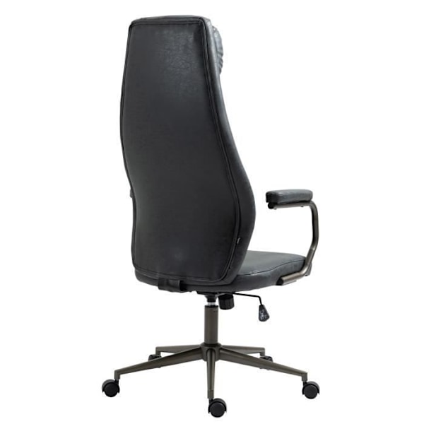 Pocatello kontorsstol i konstläder - CLP - Antik svart - Justerbar - Svängbar - Elegans - Chic Antiksvart