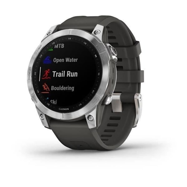 GARMIN Fenix 7 - Svart & Silver - GPS & Running Connected Watch - Personlig träning - Lång batteritid