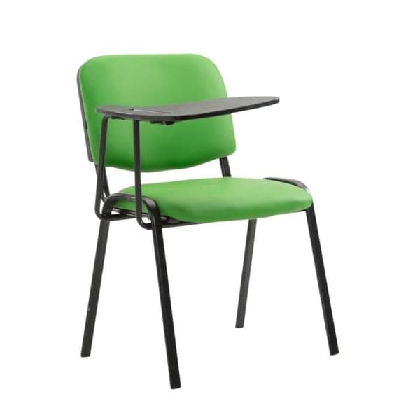 Set om 4 Ken-stolar i konstläder med fällbart bord och metallben, grön grön