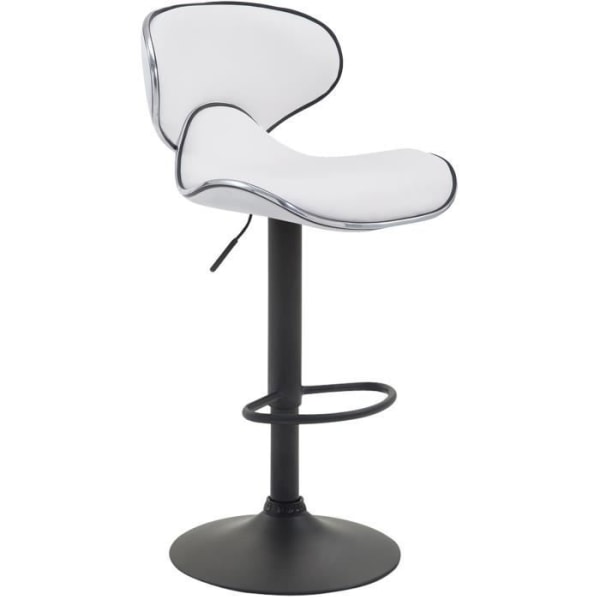 Las Vegas V2 barstol - CLP - Vit - Svart - Justerbar i höjdled - Imiterat läder - Modern design vit svart