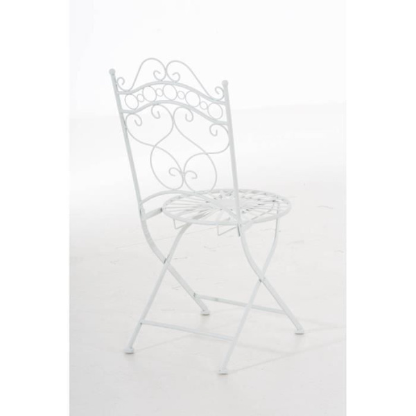 Indra trädgårdsstol i smidesjärn - CLP - Vit - Fällbar - Design - 92 cm Vit