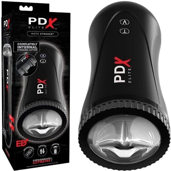 Masturbator - Pipedream - Moto Stroker - Laddningsbar - Vibrerande - Svart