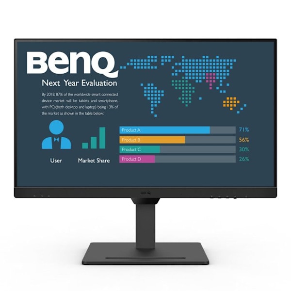 BenQ 27' LED - BL2790QT - 2,5K PC-skärm - 2560 x 1440 pixlar - 5 ms (grå till grå) - 16-9 - IPS-panel - HDMI-DisplayPort-USB-C - Pivo Svart