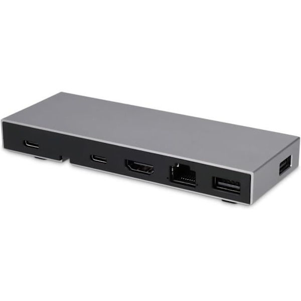 USB-C-dockningsstation - LMP - Kompakt Dock 2 - 6 portar - 4K - Kompatibel med MacBook M1/M2 Saturation Grå, Silver