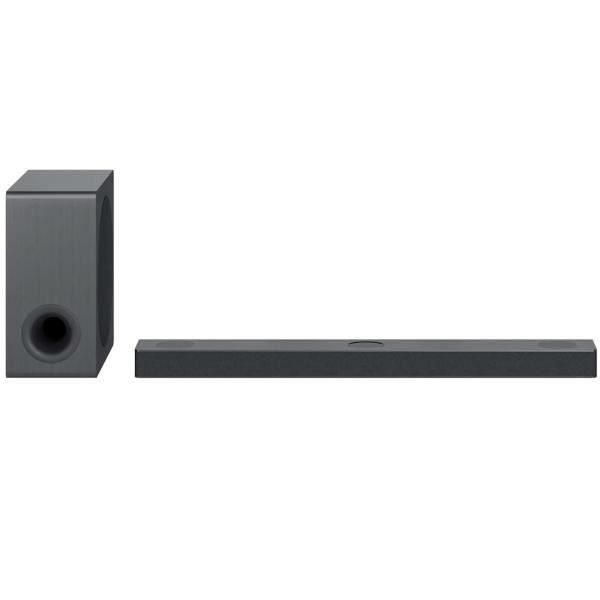 LG S80QY soundbar med subwoofer i svart med 480W effekt och 3.1.3 kanaler, HDMI-anslutningar (2 in/1 ut), USB, optisk,