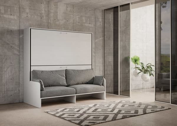 Fällbar säng - ITAMOBY - KANDO SOFFA - 2 bäddar 85 - Inbyggd soffa - Vit ask Vit Ask