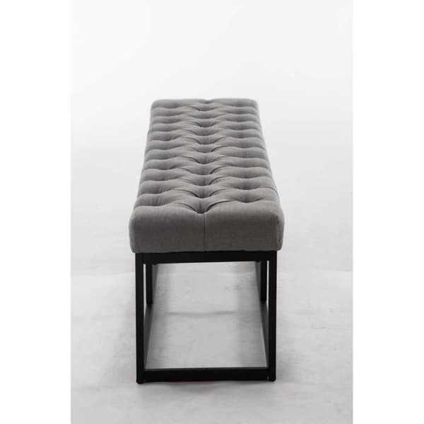 Bänk - CLP - Amun - Tyget 100% polyester - Svart metallben - 150 cm Grå