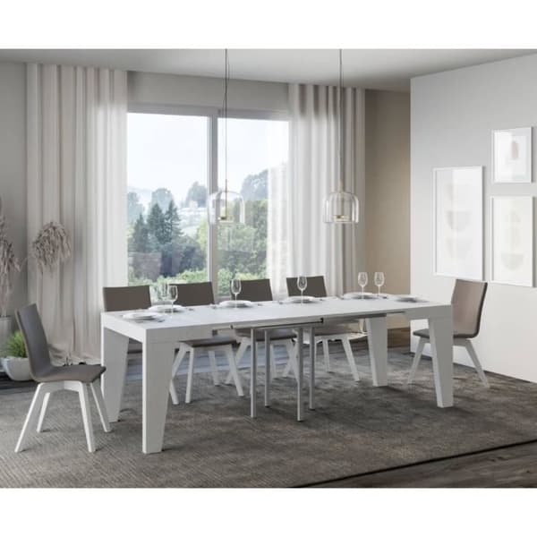 Bord NAXY - Naxy - Ask - Utsträckbar - 90x90 - 246 cm Vit