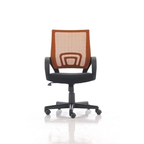 CLP Genius-kontorsstol på hjul i ventilerande mesh, höjdjusterbar vridbar, orange Orange