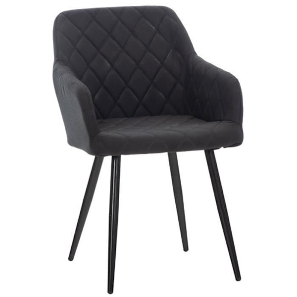 Matsalsstol - CLP - Shila - Retro chic design - Svart metallunderrede - Tyg Svart