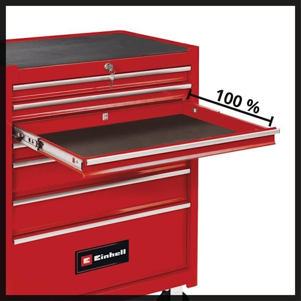 Verkstadsvagn - Einhell - TC-TW 150 - 7 lådor - Max belastning 150 kg - 4 svängbara hjul