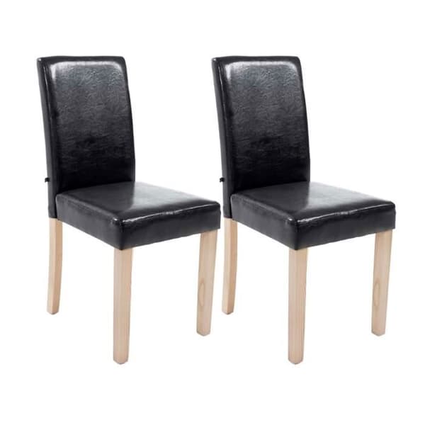 Matsalsstolar - CLP - Ina - Krämfärgad konstläder - Massivt trä - 2-pack grädde