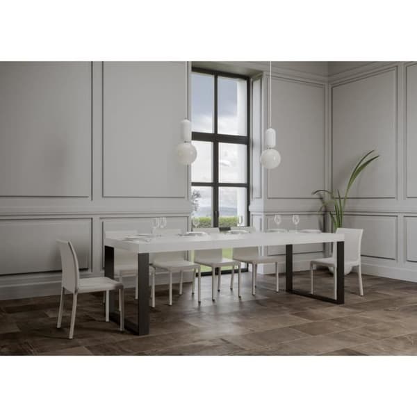 Utdragbart bord - Tecno Premium - 90x180/284 cm - Vit ask - antracit Vit