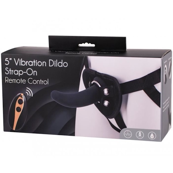 Svart USB Vibrerande Anal Strap-on Dildo - 13 cm - unisex / vuxen