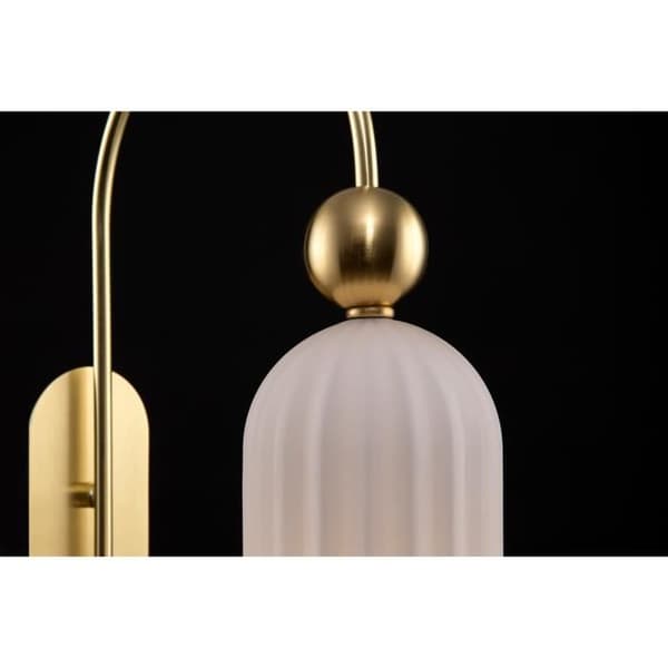 Vägglampa - Maytoni - Antic - Guld - Vitt glas - E14