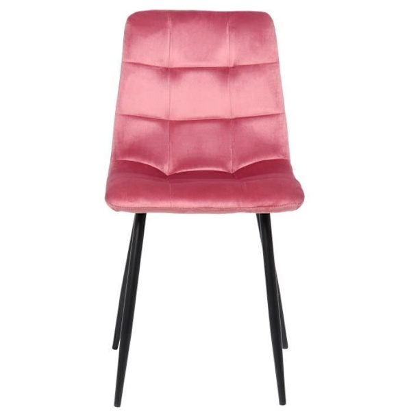 Tilde matsalsstolar - CLP - Set med 2 - Rosa sammet - Svart metallbas Rosa