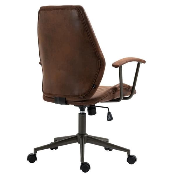 -CLP-Kontorsstol Retro Nampa i Justerbart och Svängbart Konstläder-Array cognac