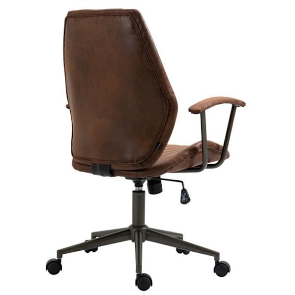 Retro Kontorsstol Nampa - CLP - Kognac - Syntetisk - Armstöd - Metallställning Cognac