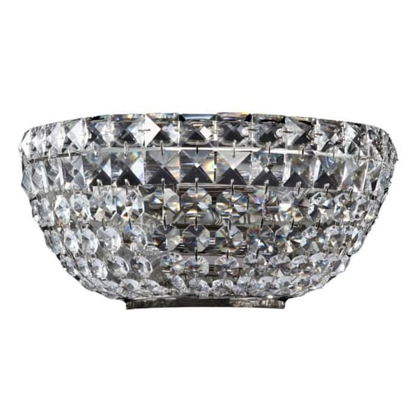 Basfor Flush Wall Light, Antik Nickel & Kristall, 2 lampor, E14